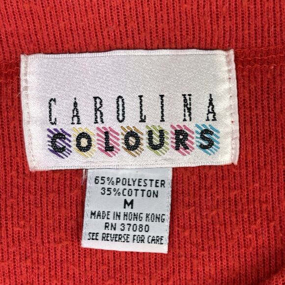 Carolina Colours Sweater Women’s Medium Red Crew Neck Long Sleeve Christmas - Picture 5 of 8